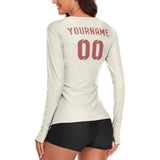 Custom Cream Copper Rose Women's Long-Sleeve Shirt