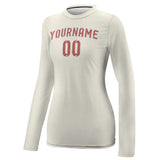 Custom Cream Copper Rose Women's Long-Sleeve Shirt