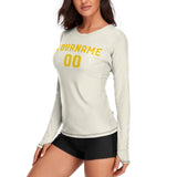Custom Cream Gold Women's Long-Sleeve Shirt