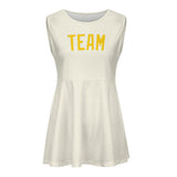 Custom Cream Gold Cheerleader Dress