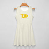 Custom Cream Gold Cheerleader Dress