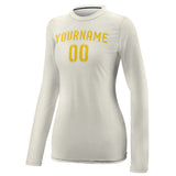 Custom Cream Gold Women's Long-Sleeve Shirt
