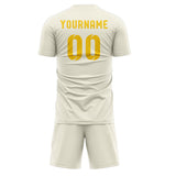 Custom Cream Gold Soccer Jersey