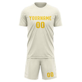 Custom Cream Gold Soccer Jersey