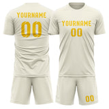 Custom Cream Gold Soccer Jersey