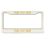 Custom Cream Yellow License Plate Frame