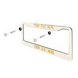 Custom Cream Yellow License Plate Frame