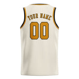 Custom Cream & Yellow Colors Design Sports Basketball Jersey