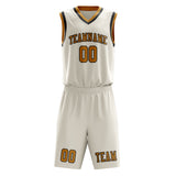 Custom Cream Yellow Basketball Set