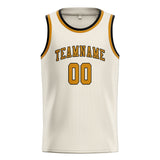 Custom Cream & Yellow Colors Design Sports Basketball Jersey
