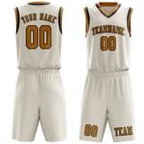 Custom Cream Yellow Basketball Set