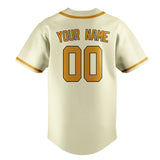 Custom Cream & Yellow Colors Design Sports Baseball Jersey
