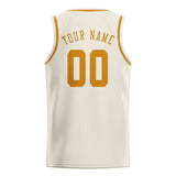 Custom Cream & Yellow Colors Design Sports Basketball Jersey