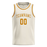 Custom Cream & Yellow Colors Design Sports Basketball Jersey
