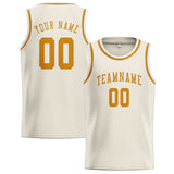 Custom Cream & Yellow Colors Design Sports Basketball Jersey