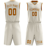 Custom Cream Yellow Basketball Set