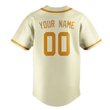 Custom Cream & Yellow Colors Design Sports Baseball Jersey