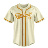 Custom Cream & Yellow Colors Design Sports Baseball Jersey