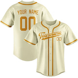 Custom Cream & Yellow Colors Design Sports Baseball Jersey