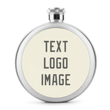 Custom Cream Dark Grey Hip Flask