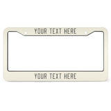 Custom Cream Dark Grey License Plate Frame