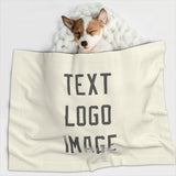 Custom Cream Dark Grey Pet Blanket