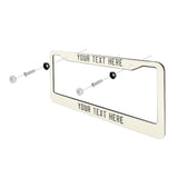 Custom Cream Dark Grey License Plate Frame
