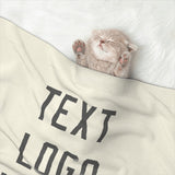 Custom Cream Dark Grey Pet Blanket