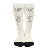 Custom Cream Gray Knee-High Sock