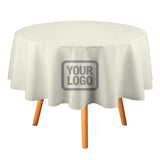 Custom Cream Gray Round Table Cloth