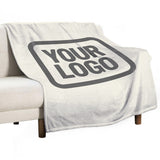Custom Cream Dark Grey Blanket