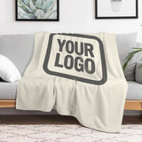 Custom Cream Dark Grey Blanket