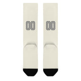 Custom Cream Gray Knee-High Sock