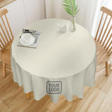 Custom Cream Gray Round Table Cloth