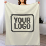 Custom Cream Dark Grey Blanket