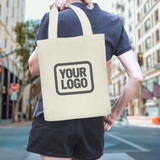 Custom Cream Gray Canvas Tote Bag