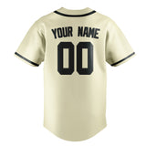 Custom Cream & Dark Grey Colors Design Sports Baseball Jersey