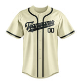 Custom Cream & Dark Grey Colors Design Sports Baseball Jersey