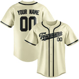 Custom Cream & Dark Grey Colors Design Sports Baseball Jersey