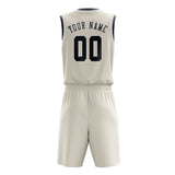 Custom Cream Dark Grey Basketball Set