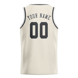 Custom Cream & Dark Grey Colors Design Sports Basketball Jersey