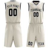 Custom Cream Dark Grey Basketball Set