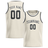 Custom Cream & Dark Grey Colors Design Sports Basketball Jersey