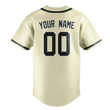 Custom Cream & Dark Grey Colors Design Sports Baseball Jersey