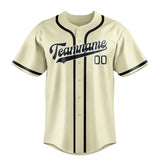 Custom Cream & Dark Grey Colors Design Sports Baseball Jersey