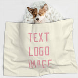 Custom Cream Light Pink Pet Blanket