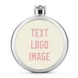 Custom Cream Light Pink Hip Flask