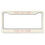 Custom Cream Light Pink License Plate Frame