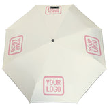 Custom Cream Light Pink Automatic Umbrella