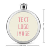 Custom Cream Light Pink Hip Flask